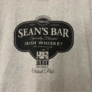 Mens Graphic T Shirt Gray 2XL Sean’s Bar Ireland Ireland’s Oldest Bar Athlone
